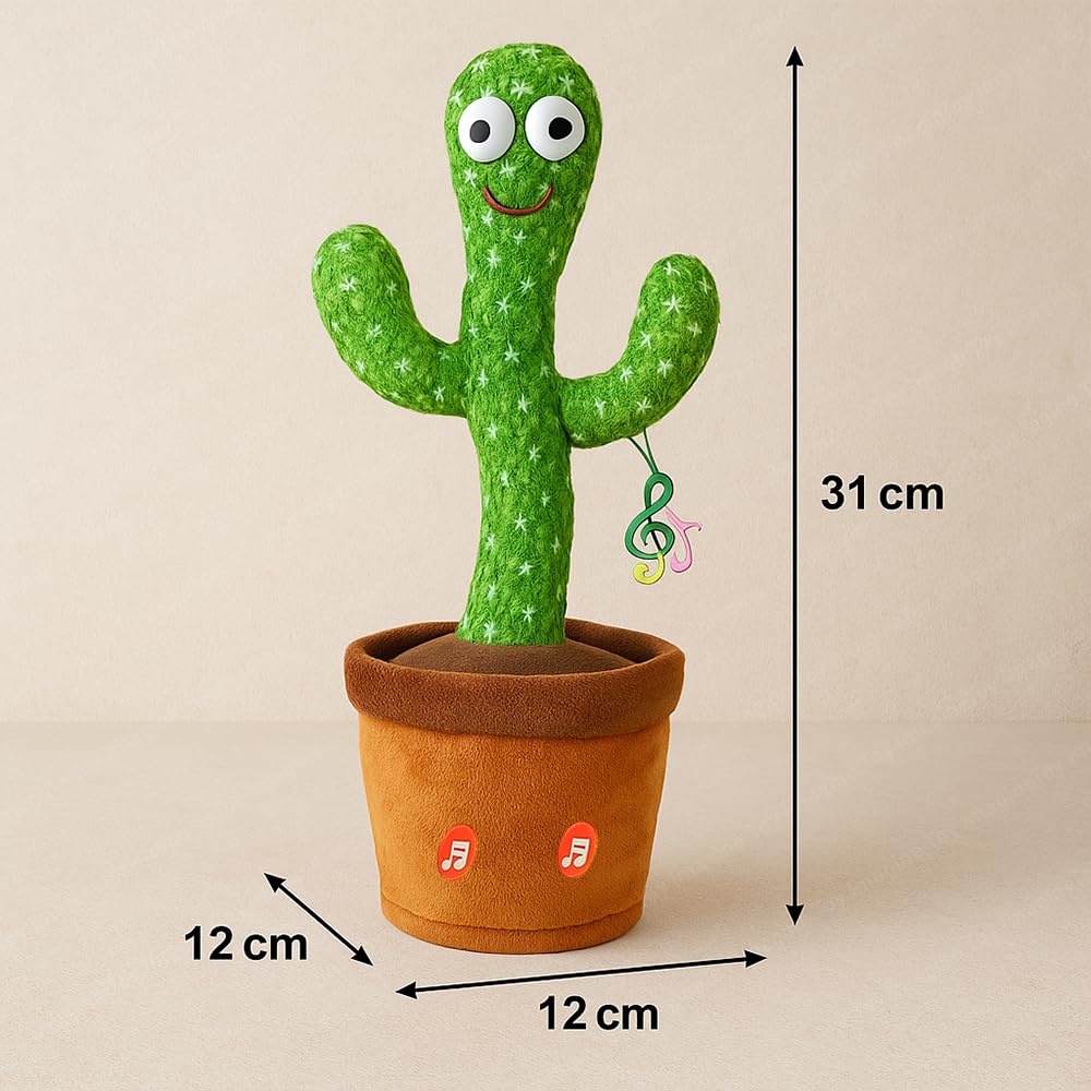 Rechargeable Talking Cactus Toy for Kids - Musical Dancing, Speaking Cactus Toy for Babies – Educational Talking Toy for Baby Boys & Girls (0-6 Years) – Speaking, Repeating for Toddlers