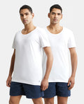 Jockey Super Combed Cotton Round Neck Half Sleeved Vest - White (Pack of 2)