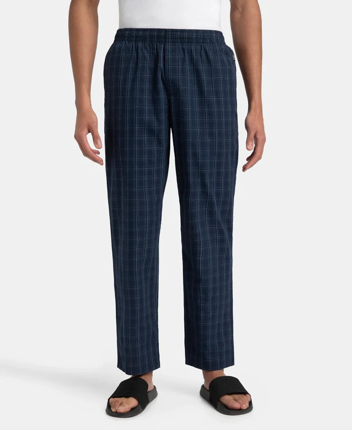 Jockey Regular Fit Checkered Pyjama with Side Pockets - Navy & Grey