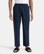 Jockey Regular Fit Checkered Pyjama with Side Pockets - Navy & Grey