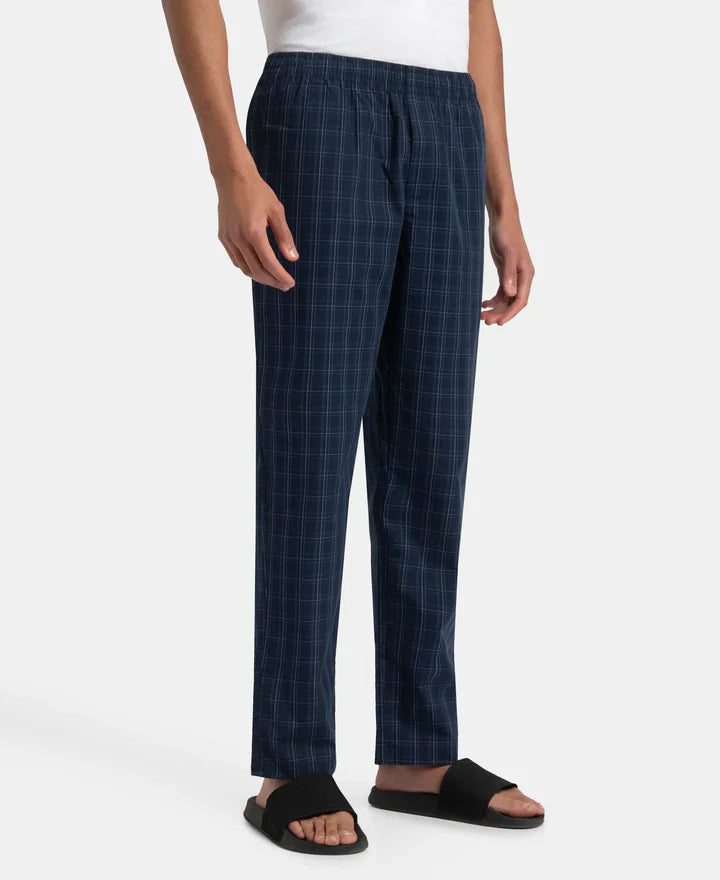 Jockey Regular Fit Checkered Pyjama with Side Pockets - Navy & Grey