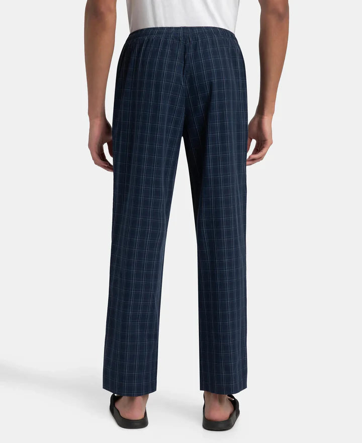 Jockey Regular Fit Checkered Pyjama with Side Pockets - Navy & Grey