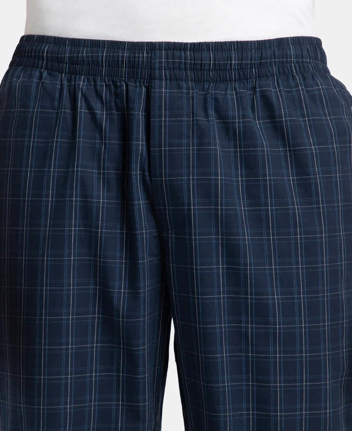 Jockey Regular Fit Checkered Pyjama with Side Pockets - Navy & Grey