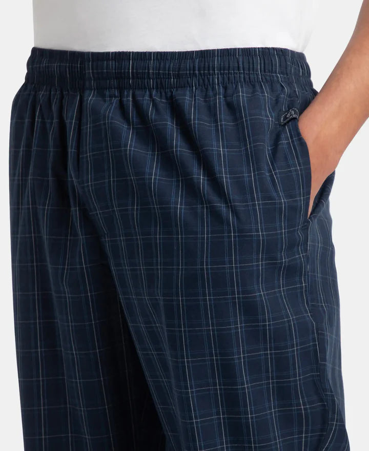 Jockey Regular Fit Checkered Pyjama with Side Pockets - Navy & Grey