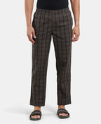 Jockey Regular Fit Checkered Pyjama with Side Pockets - Black Olive