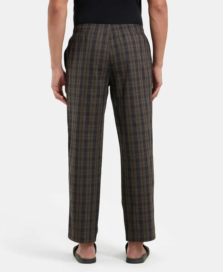 Jockey Regular Fit Checkered Pyjama with Side Pockets - Black Olive