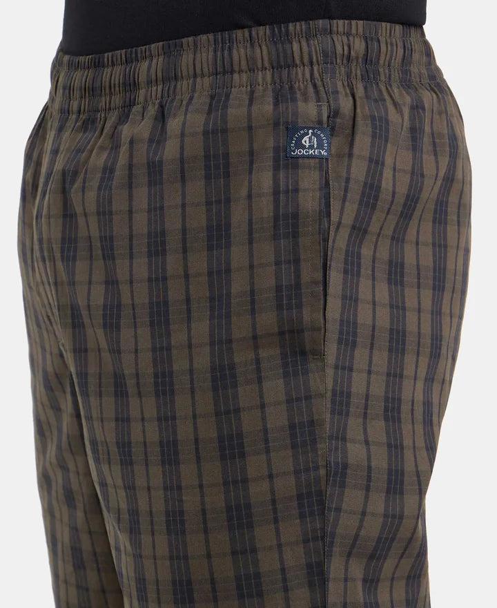 Jockey Regular Fit Checkered Pyjama with Side Pockets - Black Olive