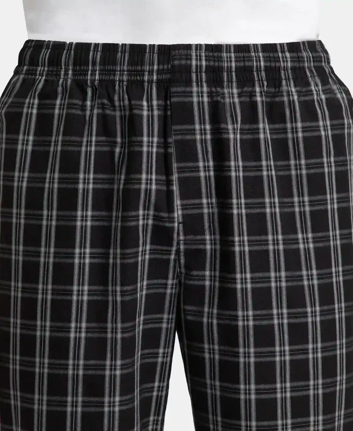 Jockey Regular Fit Checkered Pyjama with Side Pockets - Black & White