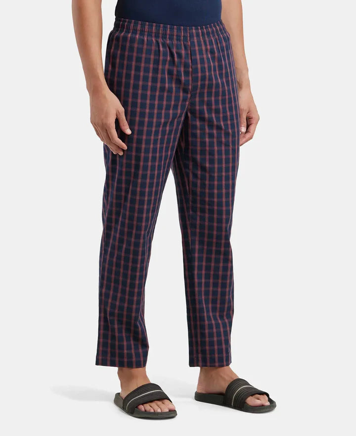Jockey Regular Fit Checkered Pyjama with Side Pockets - Navy
