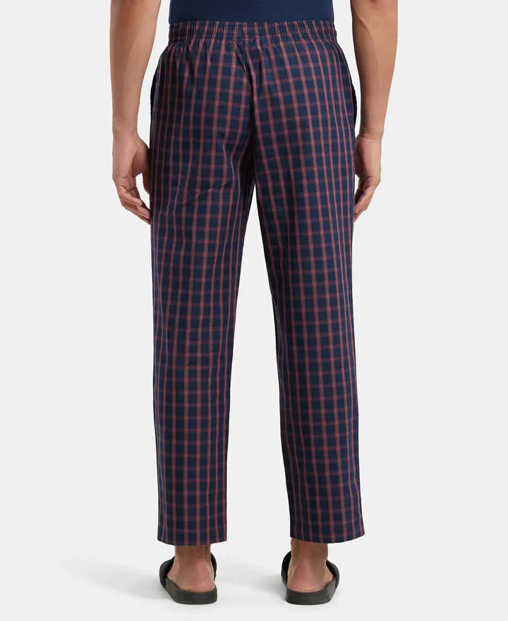Jockey Regular Fit Checkered Pyjama with Side Pockets - Navy