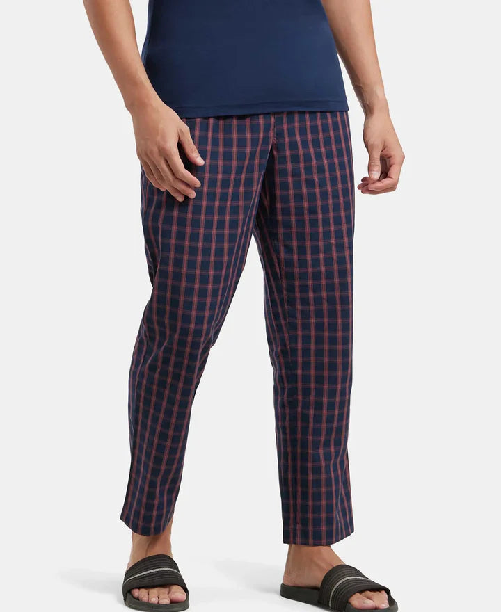 Jockey Regular Fit Checkered Pyjama with Side Pockets - Navy