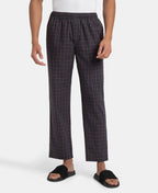 Jockey Regular Fit Checkered Pyjama with Side Pockets - Navy & Maroon