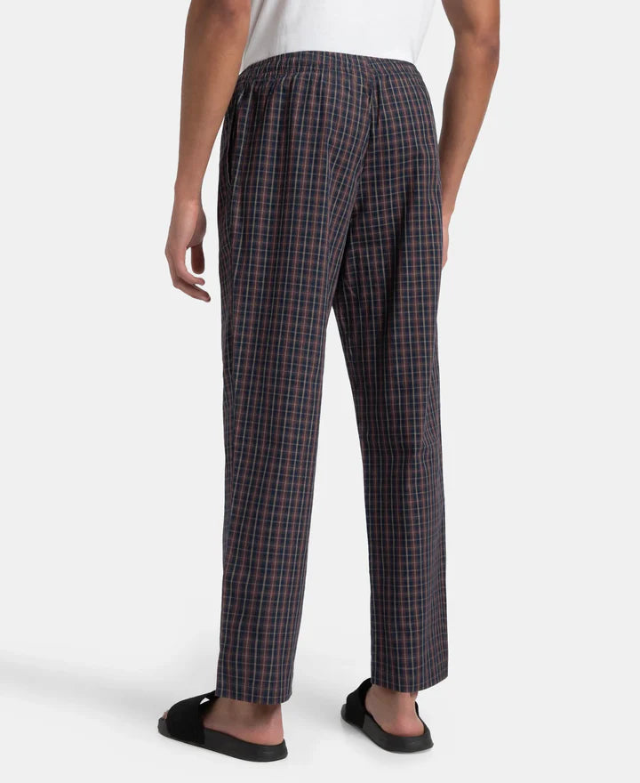 Jockey Regular Fit Checkered Pyjama with Side Pockets - Navy & Maroon