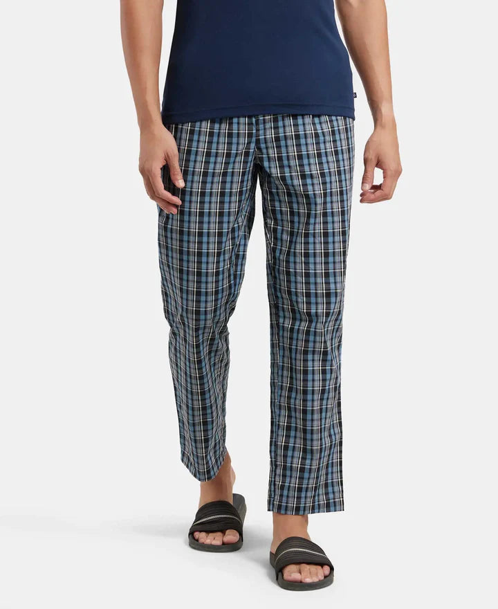 Jockey Regular Fit Checkered Pyjama with Side Pockets - Navy 1