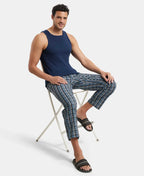 Jockey Regular Fit Checkered Pyjama with Side Pockets - Navy 1