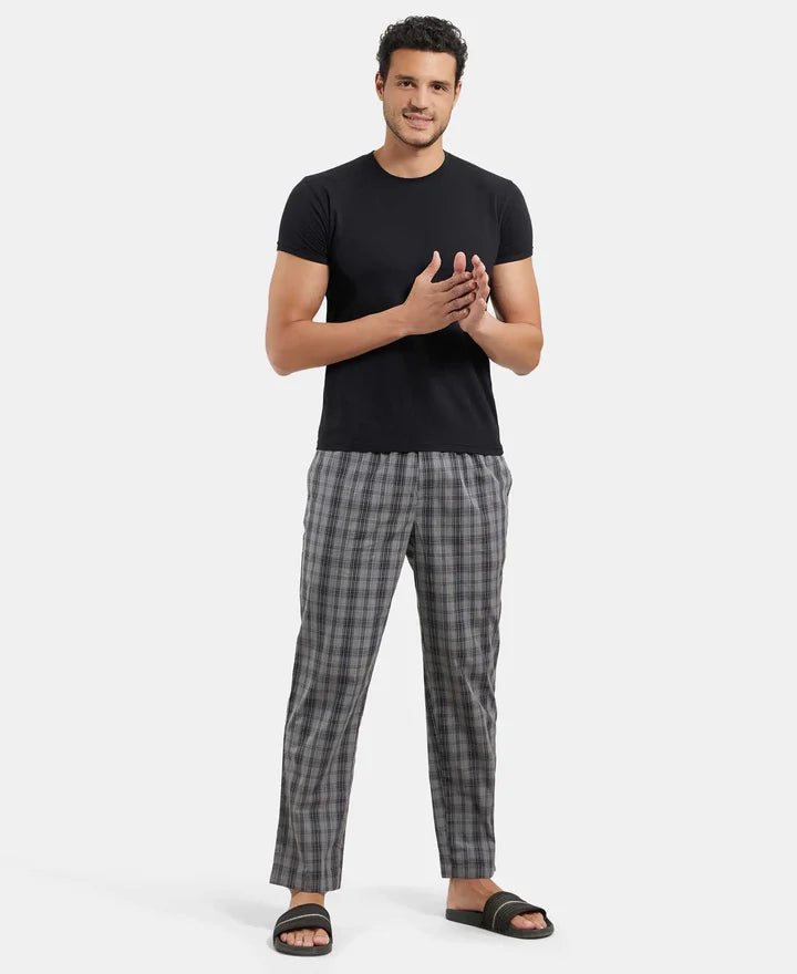 Jockey Regular Fit Checkered Pyjama with Side Pockets - Quite Shade