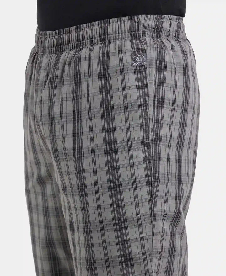 Jockey Regular Fit Checkered Pyjama with Side Pockets - Quite Shade