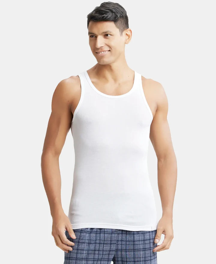 Jockey Tencel Micro Modal Cotton Rib Sleeveless Vest with Extended Length - White