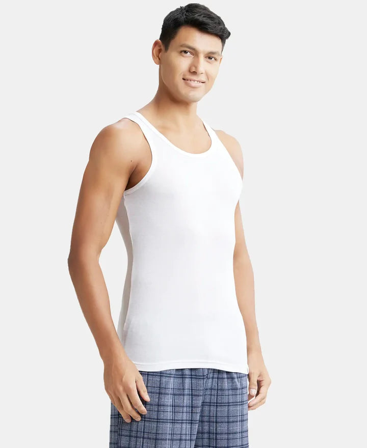 Jockey Tencel Micro Modal Cotton Rib Sleeveless Vest with Extended Length - White