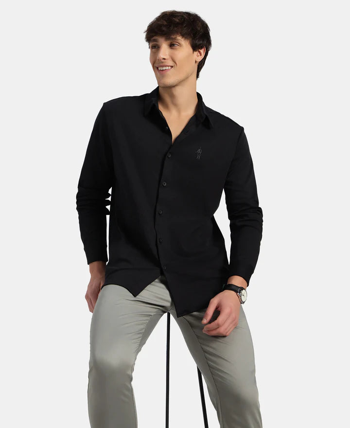 Jockey Shirt IM33 Super Combed Cotton Rich Full Sleeve Knit - Black