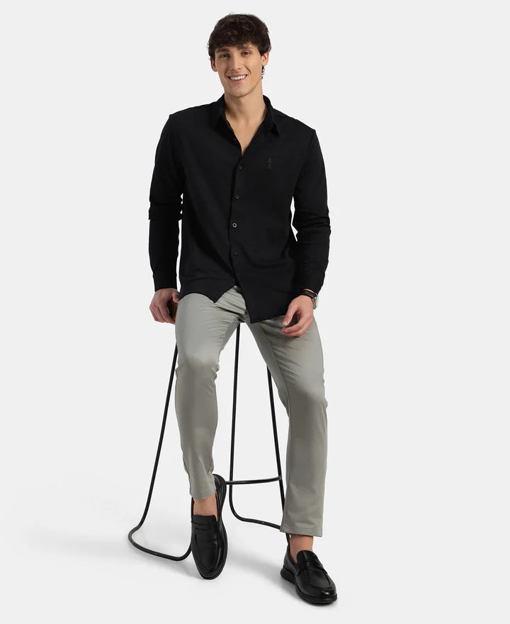 Jockey Shirt IM33 Super Combed Cotton Rich Full Sleeve Knit - Black