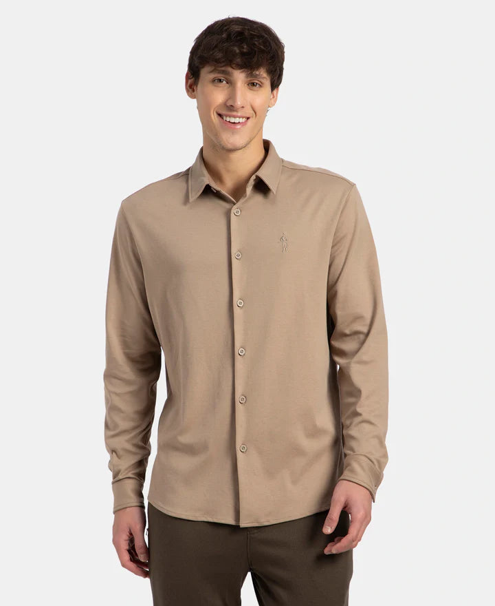 Jockey Shirt IM33 Super Combed Cotton Rich Full Sleeve Knit - Desert Taupe
