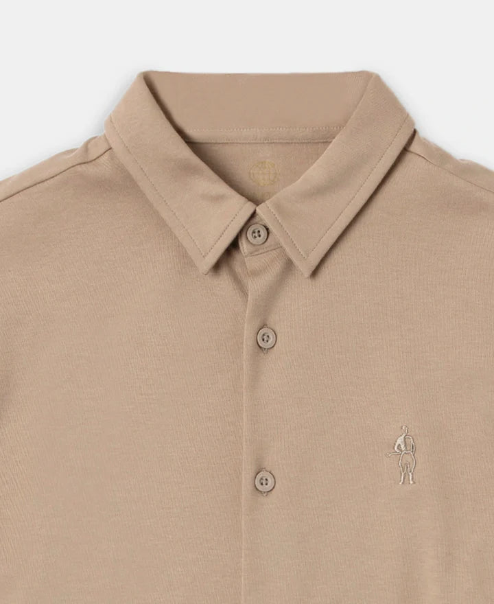 Jockey Shirt IM33 Super Combed Cotton Rich Full Sleeve Knit - Desert Taupe