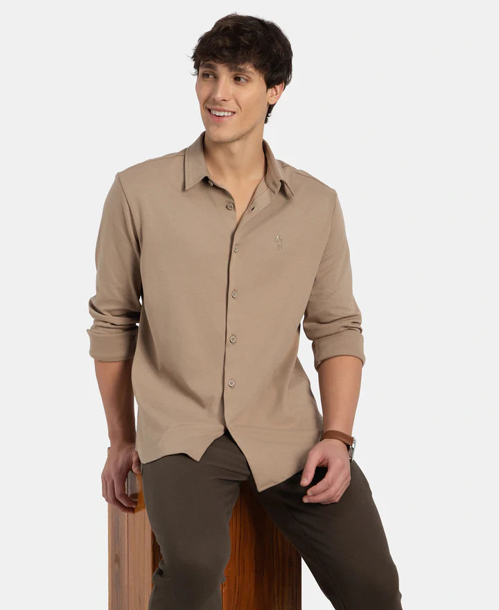 Jockey Shirt IM33 Super Combed Cotton Rich Full Sleeve Knit - Desert Taupe