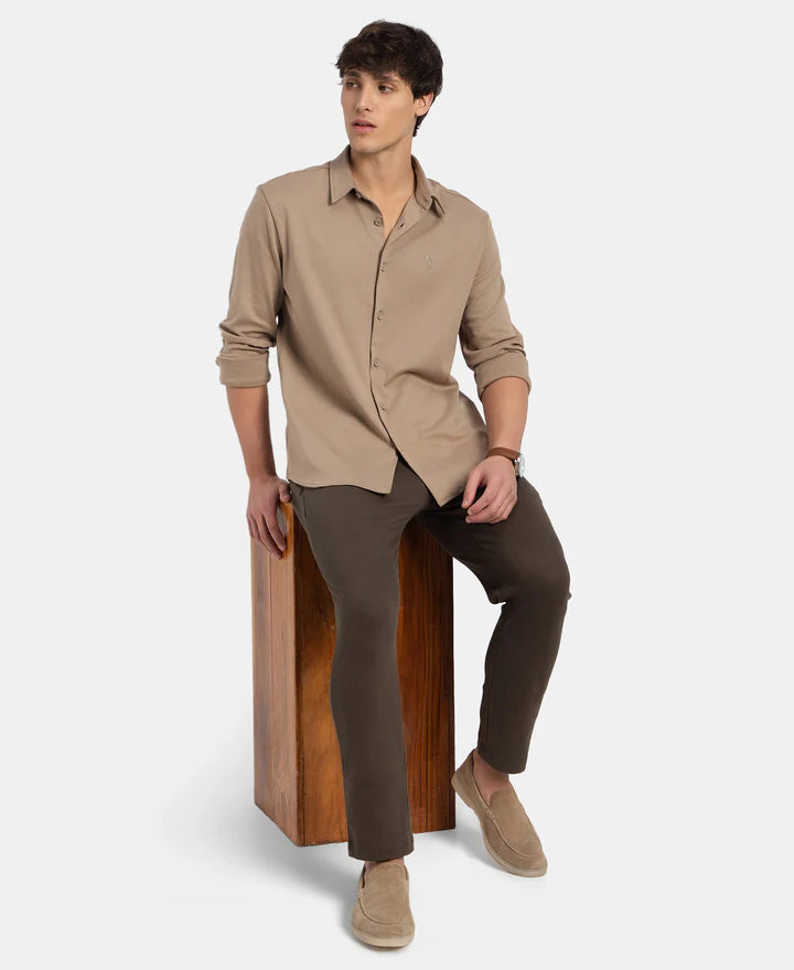 Jockey Shirt IM33 Super Combed Cotton Rich Full Sleeve Knit - Desert Taupe