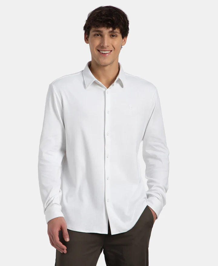 Jockey Shirt IM33 Super Combed Cotton Rich Full Sleeve Knit - White