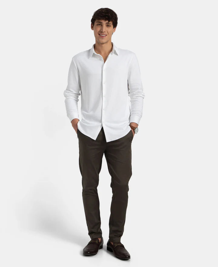 Jockey Shirt IM33 Super Combed Cotton Rich Full Sleeve Knit - White
