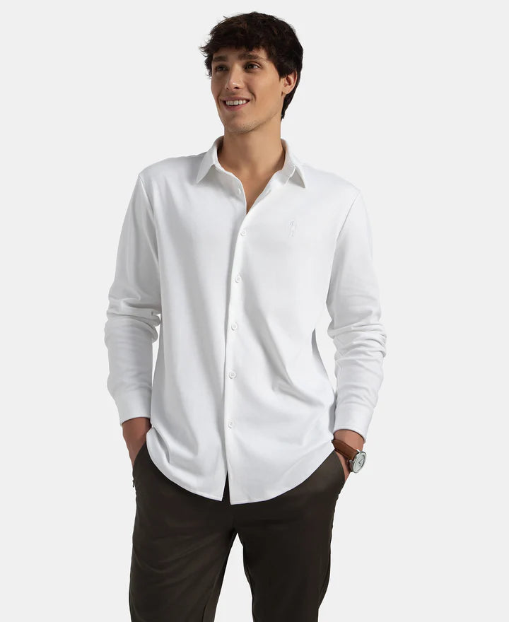 Jockey Shirt IM33 Super Combed Cotton Rich Full Sleeve Knit - White