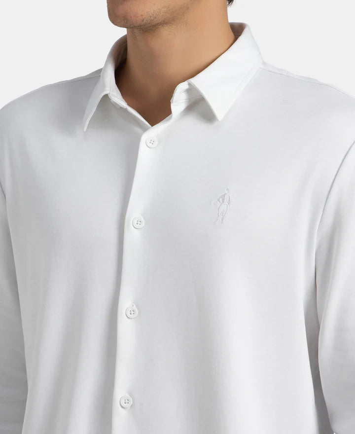 Jockey Shirt IM33 Super Combed Cotton Rich Full Sleeve Knit - White