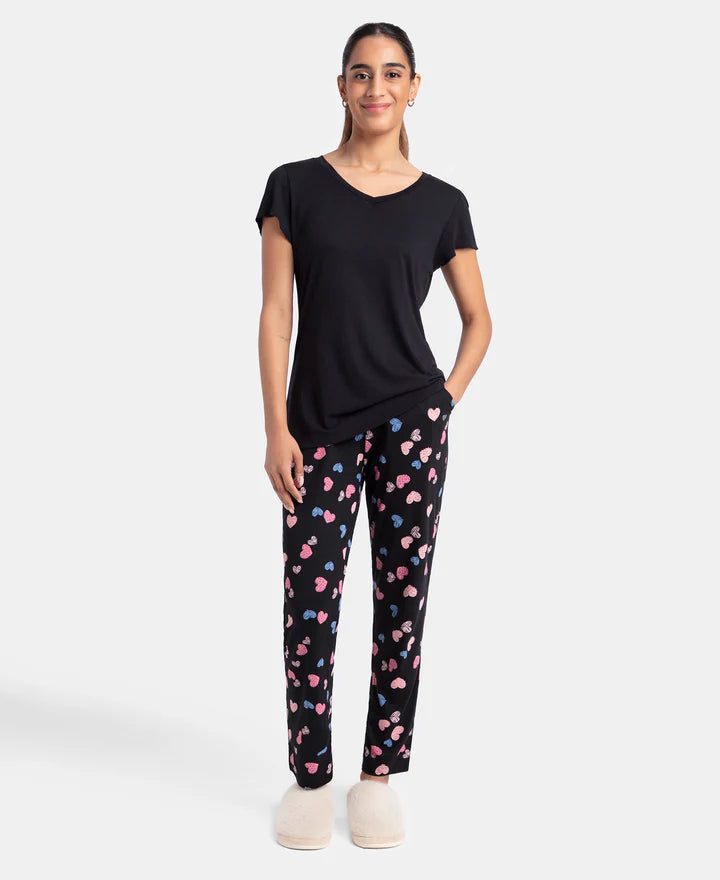 Jockey T-Shirt & Pyjama Sleep Set Cotton Short Sleeve - Black
