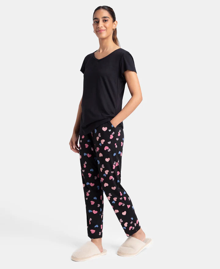 Jockey T-Shirt & Pyjama Sleep Set Cotton Short Sleeve - Black