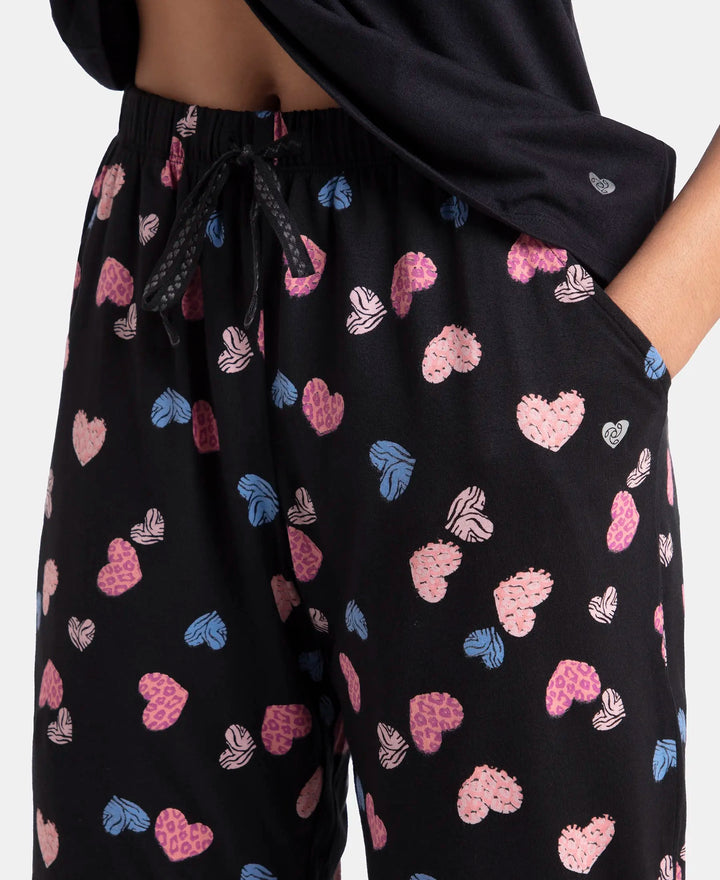 Jockey T-Shirt & Pyjama Sleep Set Cotton Short Sleeve - Black