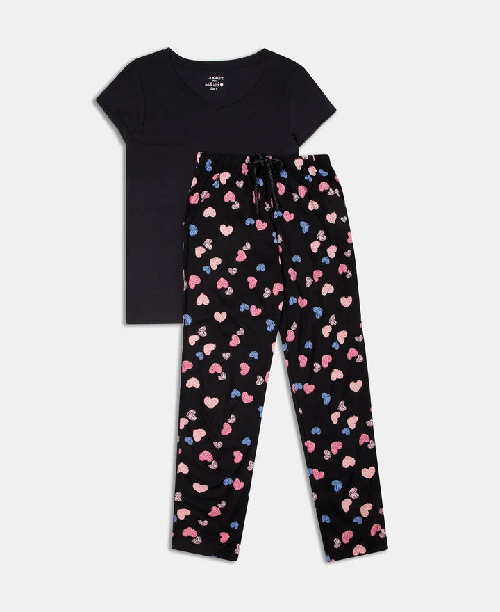 Jockey T-Shirt & Pyjama Sleep Set Cotton Short Sleeve - Black