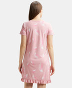 Jockey Sleep Dress Cotton Ruffled Hem Styled Half Sleeve Printed - Blush Assorted Prints