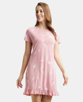 Jockey Sleep Dress Cotton Ruffled Hem Styled Half Sleeve Printed - Blush Assorted Prints