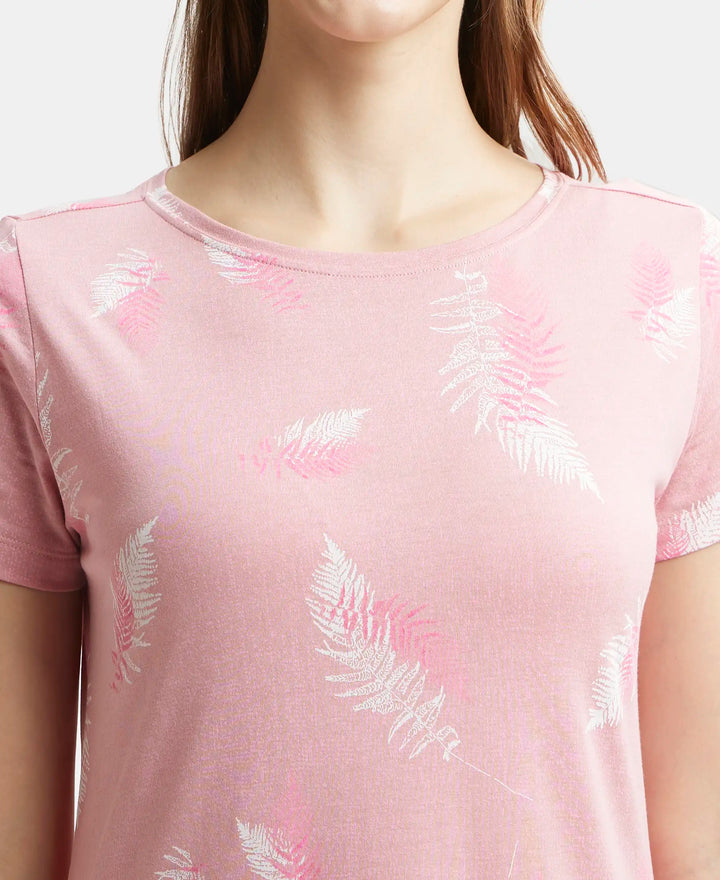 Jockey Sleep Dress Cotton Ruffled Hem Styled Half Sleeve Printed - Blush Assorted Prints