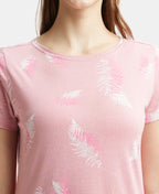 Jockey Sleep Dress Cotton Ruffled Hem Styled Half Sleeve Printed - Blush Assorted Prints