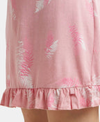 Jockey Sleep Dress Cotton Ruffled Hem Styled Half Sleeve Printed - Blush Assorted Prints