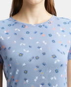 Jockey Sleep Dress Cotton Ruffled Hem Styled Half Sleeve Printed - Infinity Blue Assorted Prints