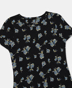 Jockey Lounge Dress Super Combed Cotton Long Length Printed - Black