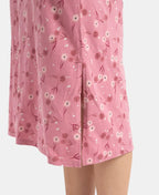 Jockey Lounge Dress Super Combed Cotton Long Length Printed - Cashmere Rose