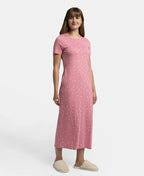Jockey Lounge Dress Super Combed Cotton Long Length Printed - Wild Rose