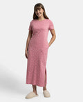 Jockey Lounge Dress Super Combed Cotton Long Length Printed - Wild Rose