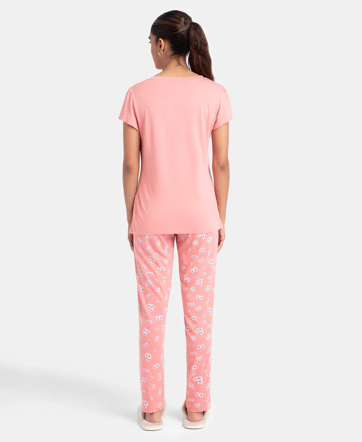 Jockey T-Shirt & Pyjama Sleep Set Cotton Short Sleeve - Peach Blossom
