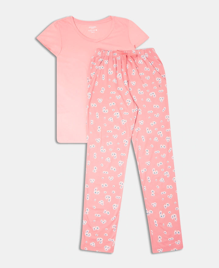 Jockey T-Shirt & Pyjama Sleep Set Cotton Short Sleeve - Peach Blossom