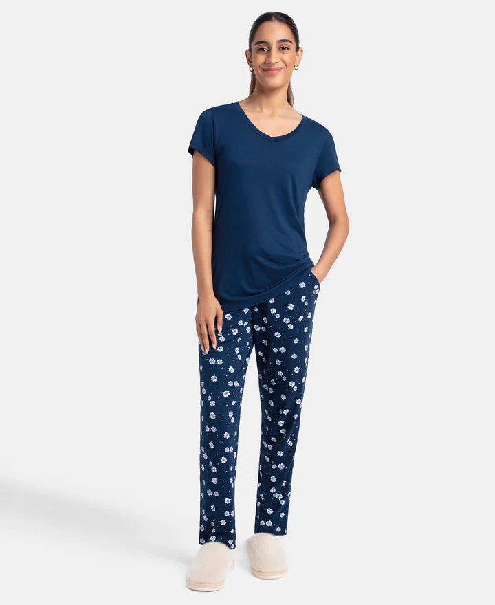 Jockey T-Shirt & Pyjama Sleep Set Cotton Short Sleeve - Pageant Blue